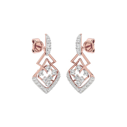 Rhombus Link Diamond Earrings 18 KT / Rose Gold