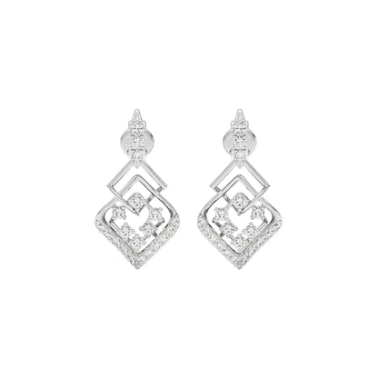 Rhombus Link Diamond Earrings 18 KT / White Gold