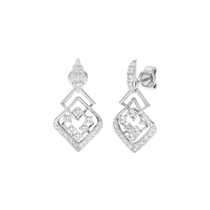 Rhombus Link Diamond Earrings 18 KT / White Gold