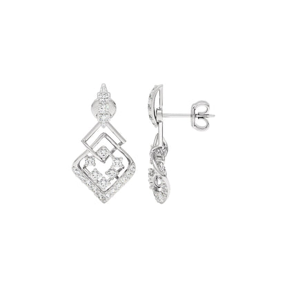 Rhombus Link Diamond Earrings 18 KT / White Gold