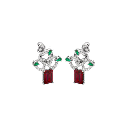 Fleur Motif Diamond Earrings 18 KT / White Gold