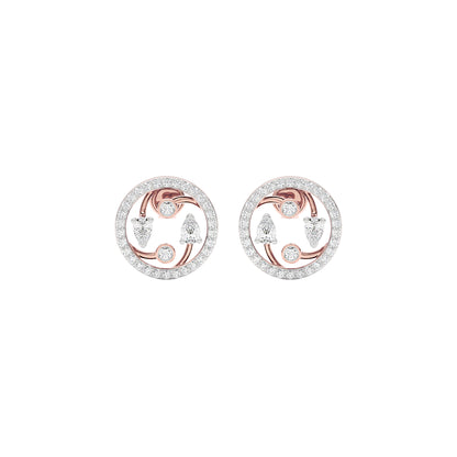 Fourfold Sparkle Diamond Earrings 18 KT / Rose Gold