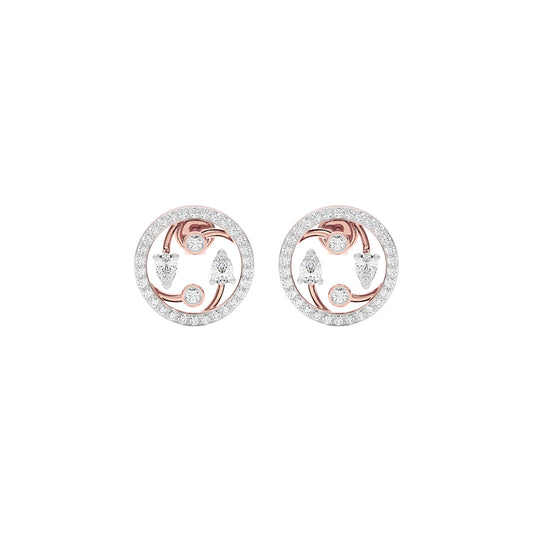 Fourfold Sparkle Diamond Earrings 18 KT / Rose Gold
