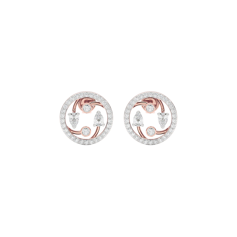 Fourfold Sparkle Diamond Earrings 18 KT / Rose Gold