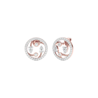 Fourfold Sparkle Diamond Earrings 18 KT / Rose Gold