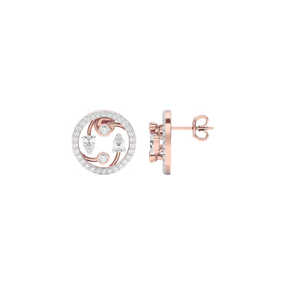 Fourfold Sparkle Diamond Earrings 18 KT / Rose Gold