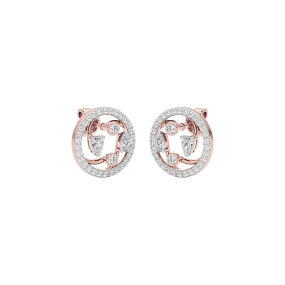 Fourfold Sparkle Diamond Earrings 18 KT / Rose Gold