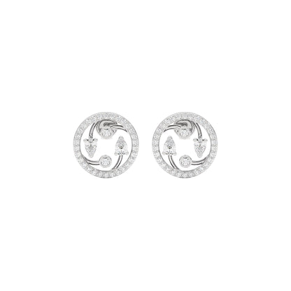 Fourfold Sparkle Diamond Earrings 18 KT / White Gold