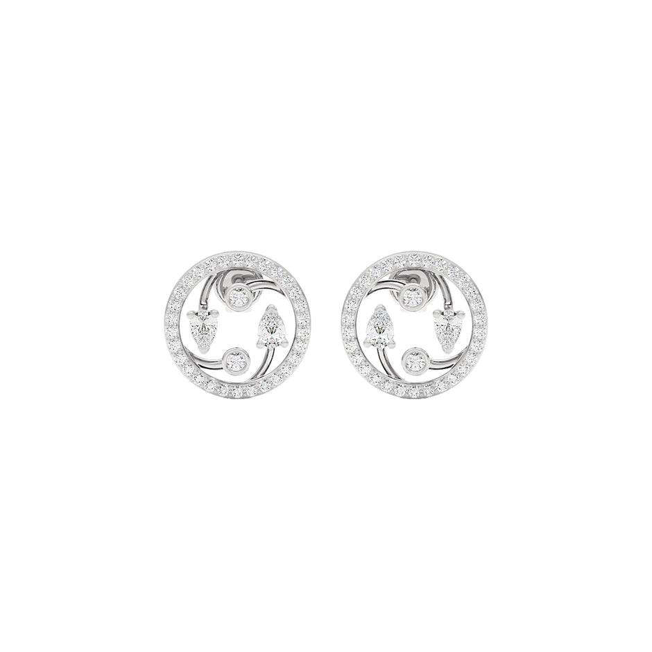Fourfold Sparkle Diamond Earrings 18 KT / White Gold