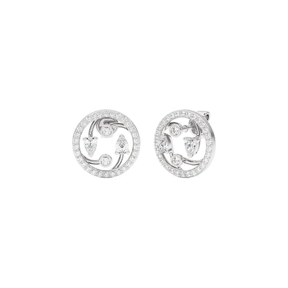 Fourfold Sparkle Diamond Earrings 18 KT / White Gold
