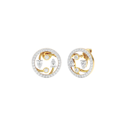 Fourfold Sparkle Diamond Earrings 18 KT / Yellow Gold