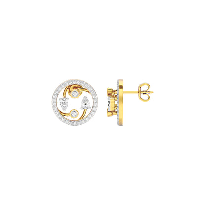 Fourfold Sparkle Diamond Earrings 18 KT / Yellow Gold