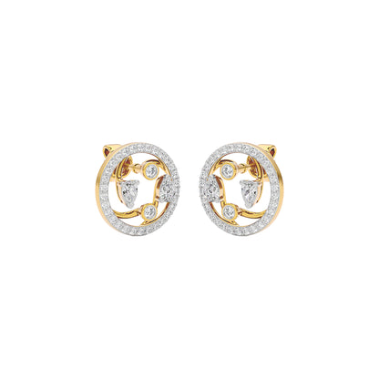 Fourfold Sparkle Diamond Earrings 18 KT / Yellow Gold
