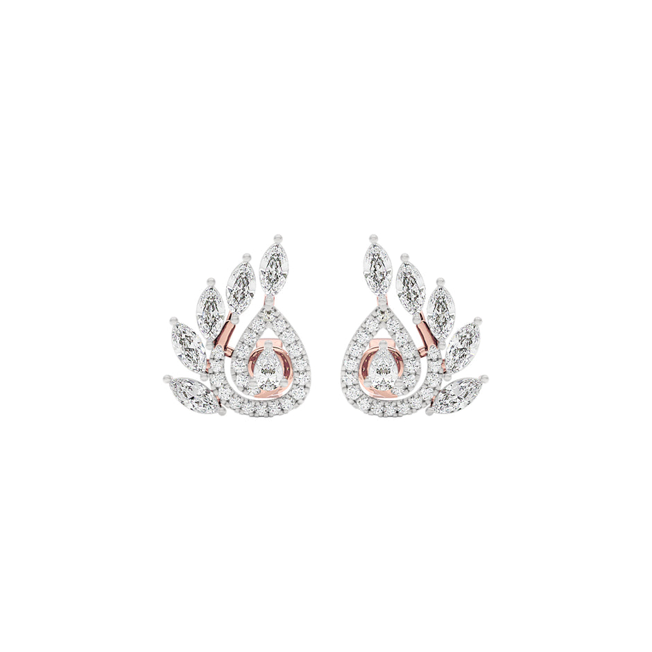 Marquise Quill Diamond Earrings 18 KT / Rose Gold