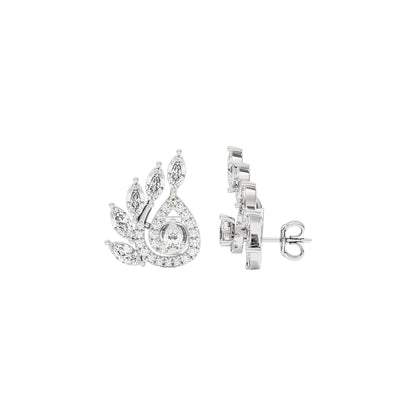Marquise Quill Diamond Earrings 18 KT / White Gold