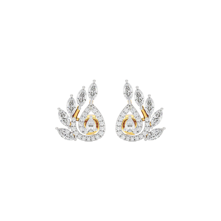 Marquise Quill Diamond Earrings 18 KT / Yellow Gold