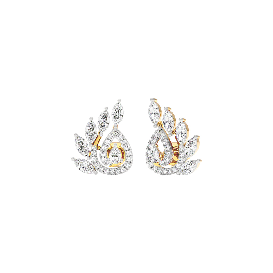 Marquise Quill Diamond Earrings 18 KT / Yellow Gold