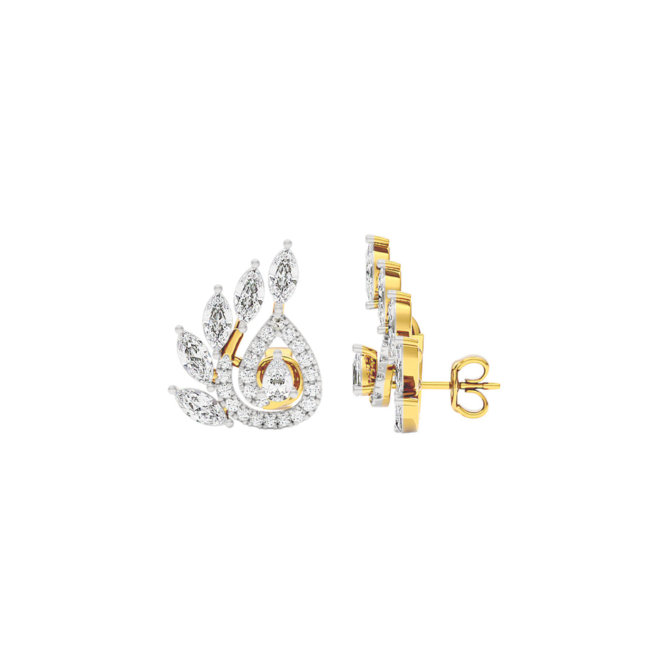 Marquise Quill Diamond Earrings 18 KT / Yellow Gold