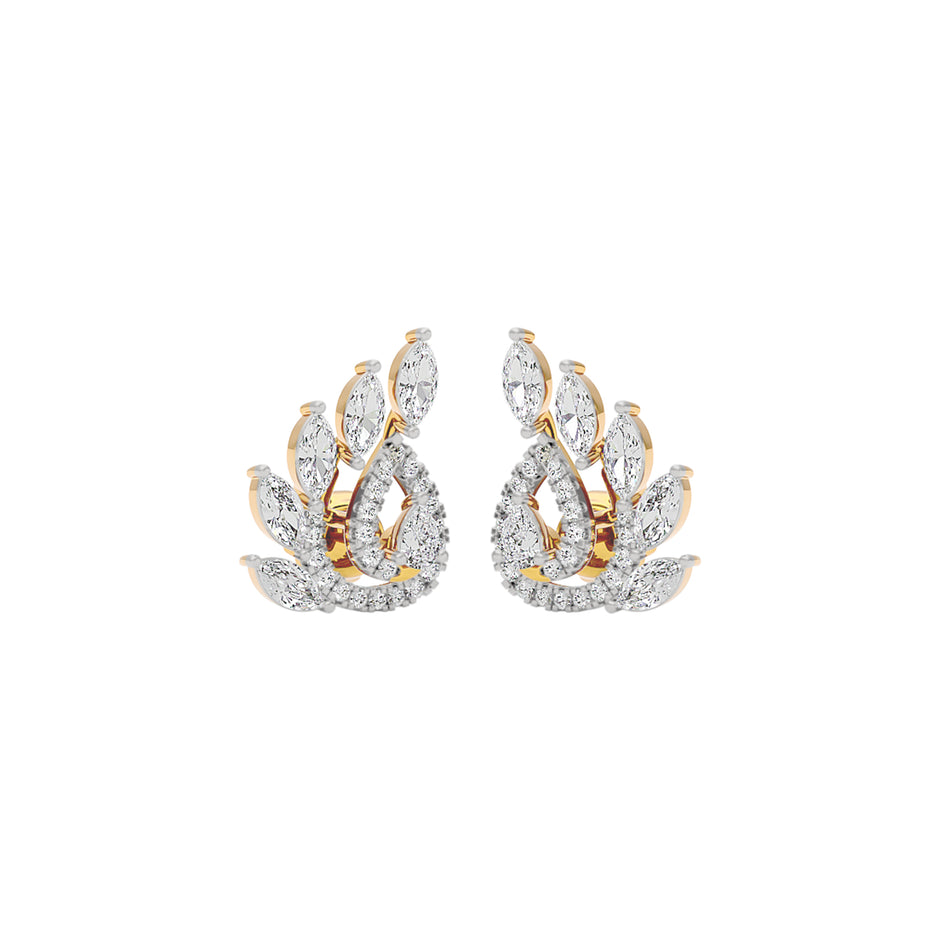 Marquise Quill Diamond Earrings 18 KT / Yellow Gold