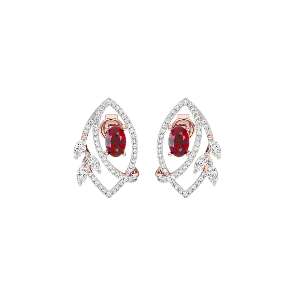 Lattice Teardrop Diamond Earrings 18 KT / Rose Gold