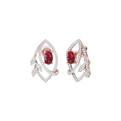 Lattice Teardrop Diamond Earrings 18 KT / Rose Gold