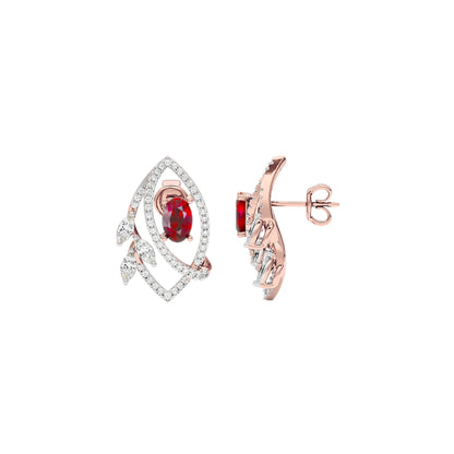 Lattice Teardrop Diamond Earrings 18 KT / Rose Gold