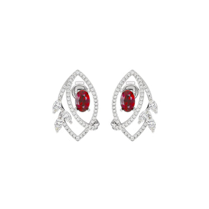 Lattice Teardrop Diamond Earrings 18 KT / White Gold