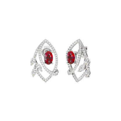 Lattice Teardrop Diamond Earrings 18 KT / White Gold