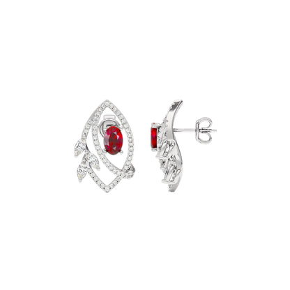 Lattice Teardrop Diamond Earrings 18 KT / White Gold