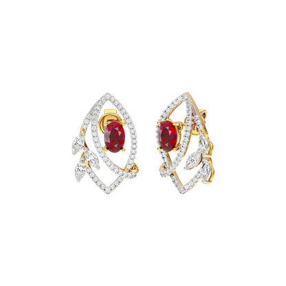 Lattice Teardrop Diamond Earrings 18 KT / Yellow Gold