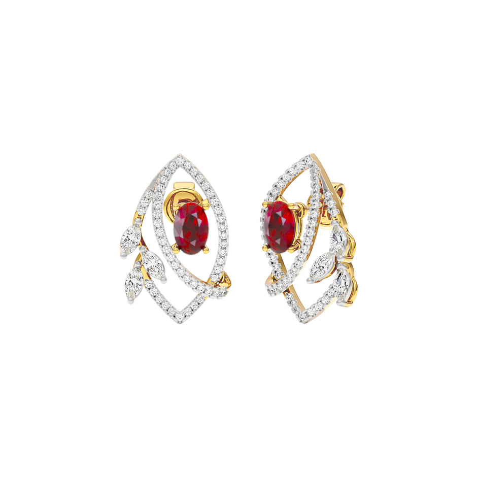 Lattice Teardrop Diamond Earrings 18 KT / Yellow Gold