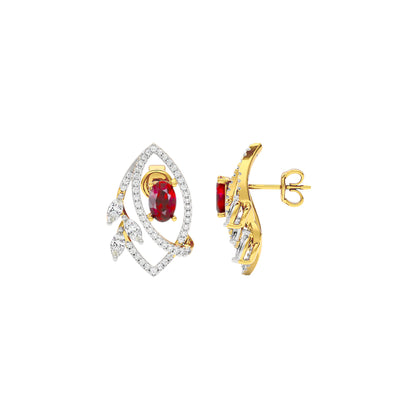 Lattice Teardrop Diamond Earrings 18 KT / Yellow Gold