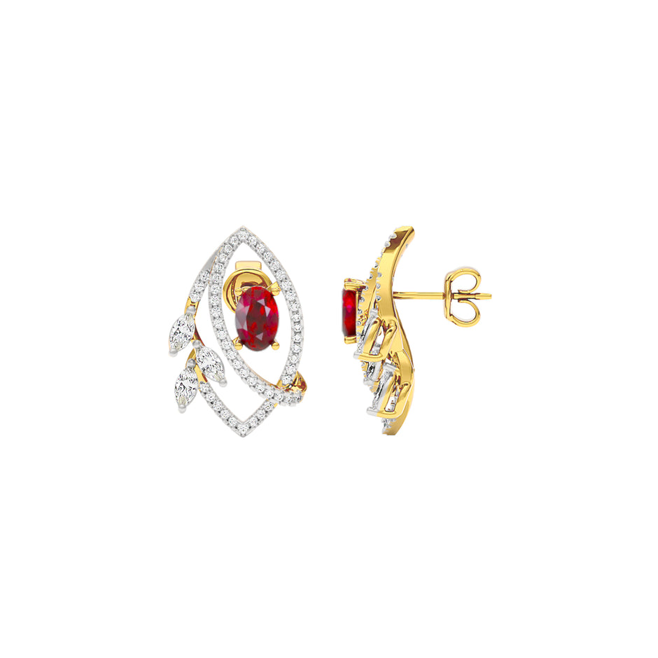 Lattice Teardrop Diamond Earrings 18 KT / Yellow Gold