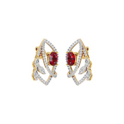 Lattice Teardrop Diamond Earrings 18 KT / Yellow Gold