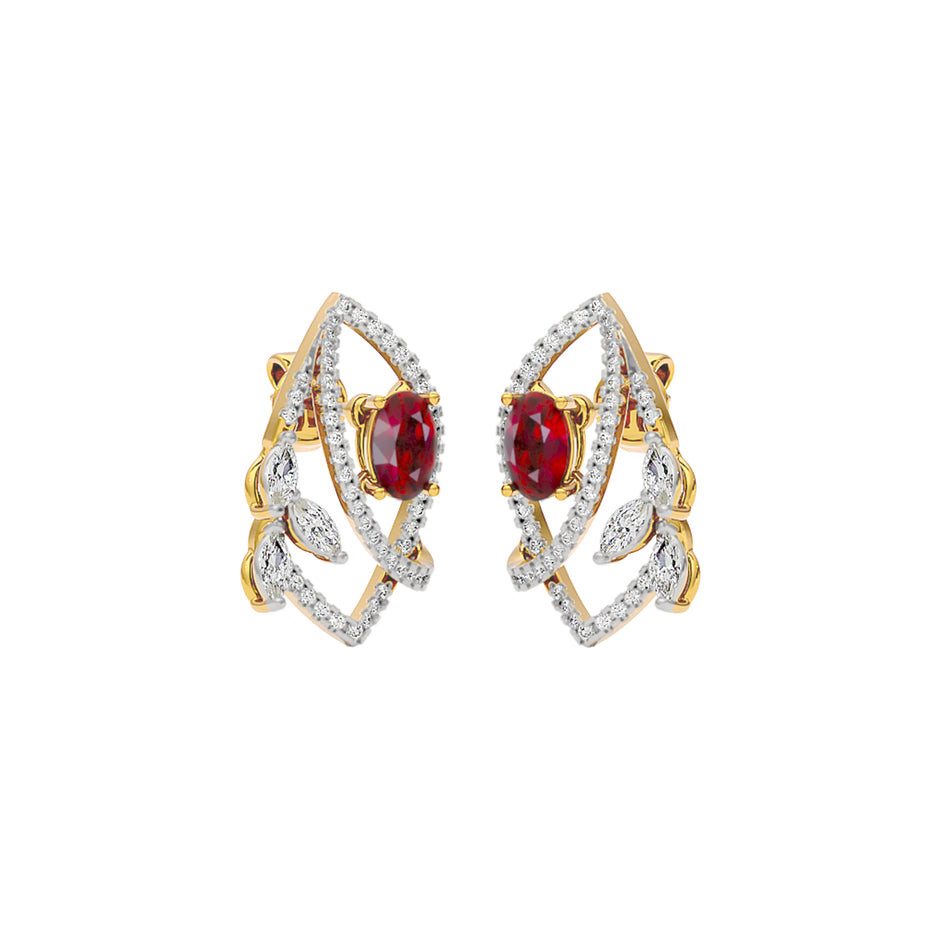 Lattice Teardrop Diamond Earrings 18 KT / Yellow Gold