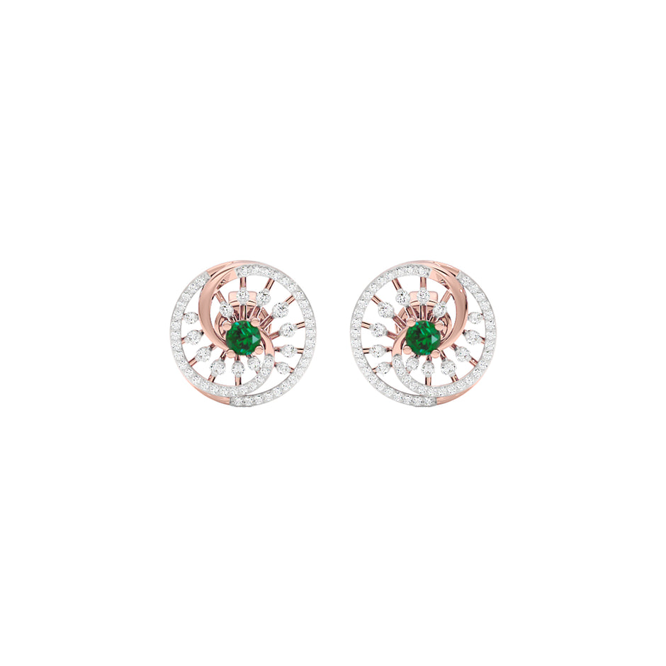 Swirled Blob Diamond Earrings 18 KT / Rose Gold