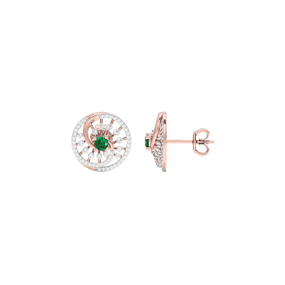 Swirled Blob Diamond Earrings 18 KT / Rose Gold