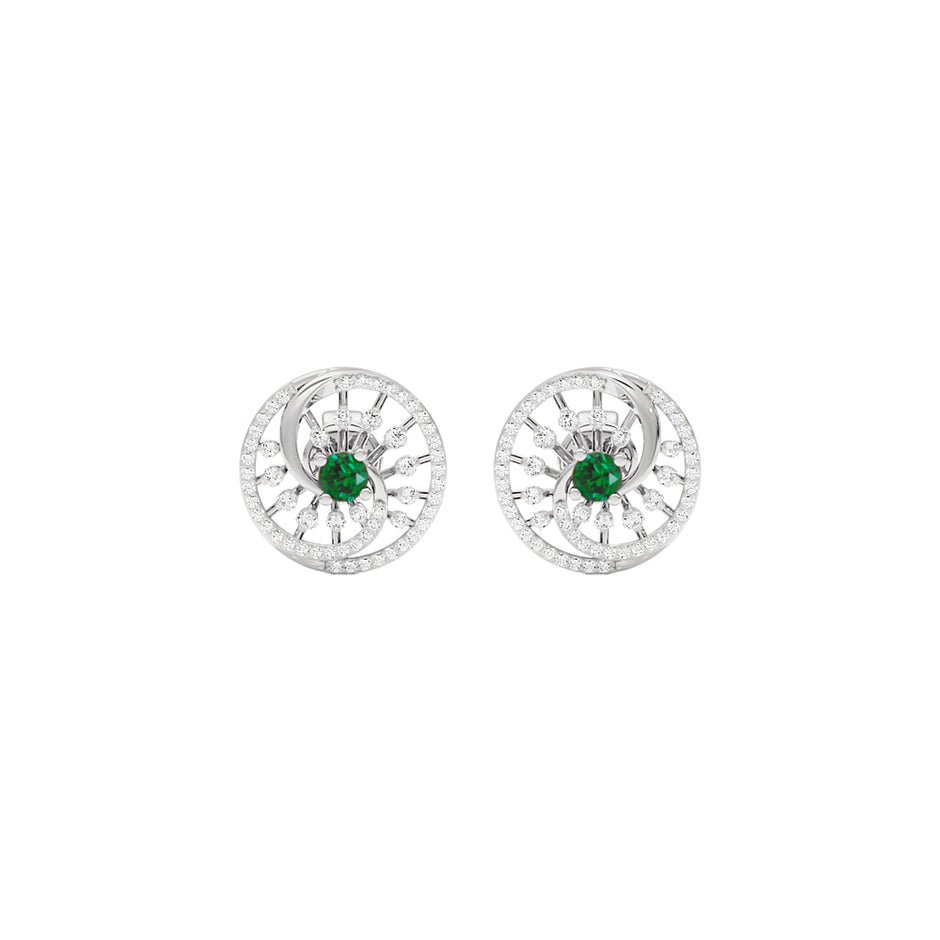 Swirled Blob Diamond Earrings 18 KT / White Gold