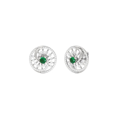 Swirled Blob Diamond Earrings 18 KT / White Gold