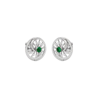 Swirled Blob Diamond Earrings 18 KT / White Gold