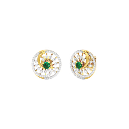 Swirled Blob Diamond Earrings 18 KT / Yellow Gold