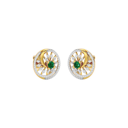 Swirled Blob Diamond Earrings 18 KT / Yellow Gold