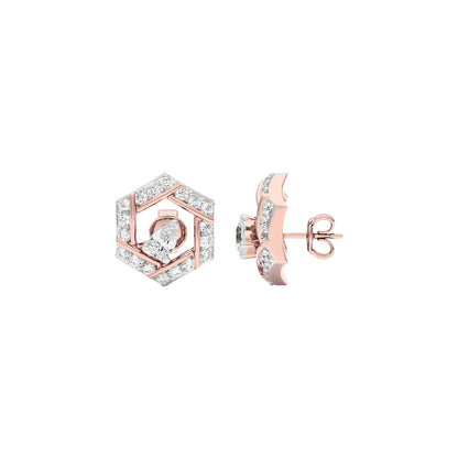 Geometric Bloom Diamond Earrings 18 KT / Rose Gold
