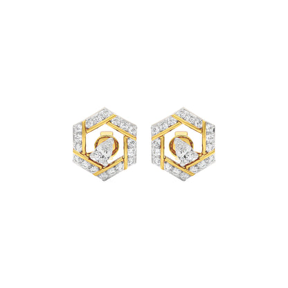Geometric Bloom Diamond Earrings 18 KT / Yellow Gold
