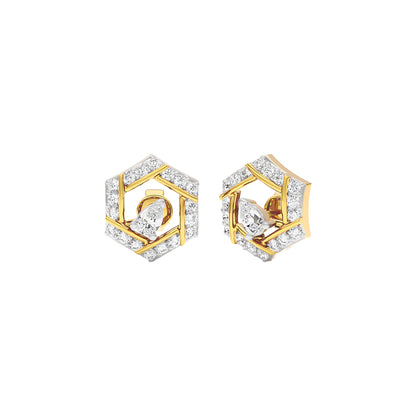 Geometric Bloom Diamond Earrings 18 KT / Yellow Gold