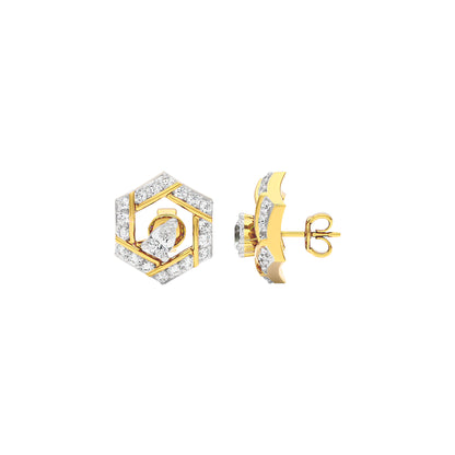 Geometric Bloom Diamond Earrings 18 KT / Yellow Gold