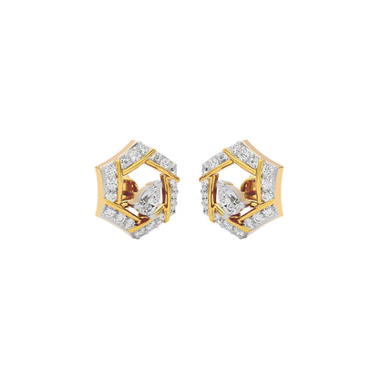 Geometric Bloom Diamond Earrings 18 KT / Yellow Gold