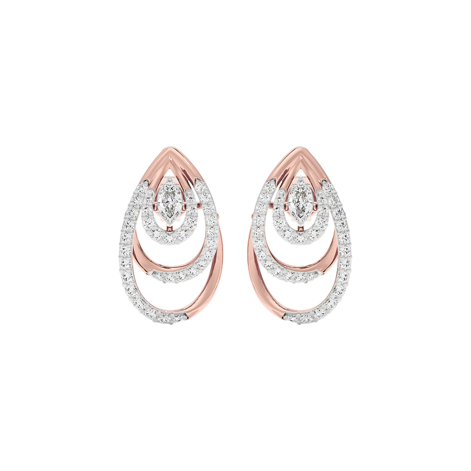 Echo Drop Diamond Earrings 18 KT / Rose Gold