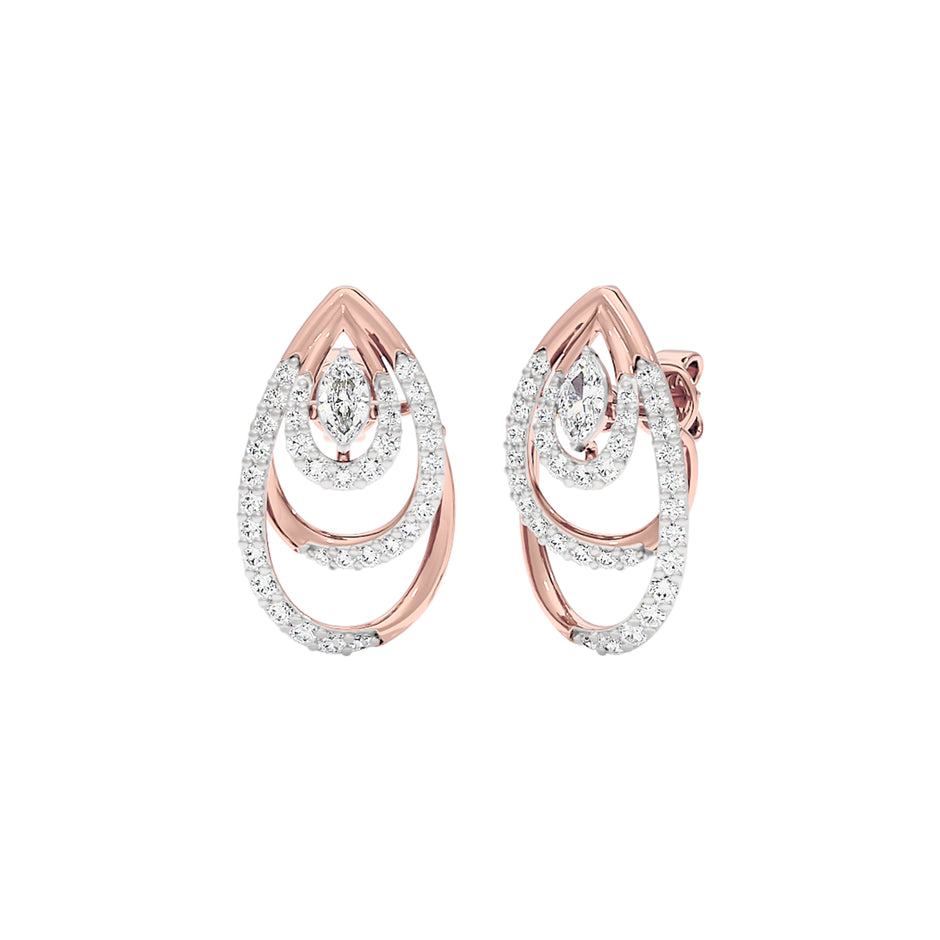 Echo Drop Diamond Earrings 18 KT / Rose Gold