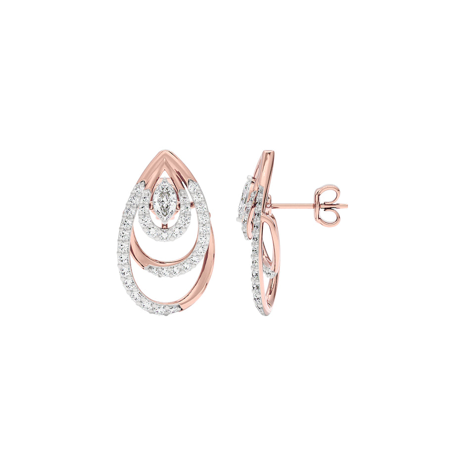 Echo Drop Diamond Earrings 18 KT / Rose Gold